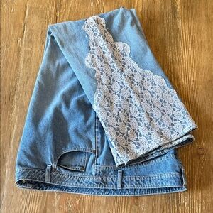 Gypsy Jeans Stylish Blue Lace Trim Women's Jeans
